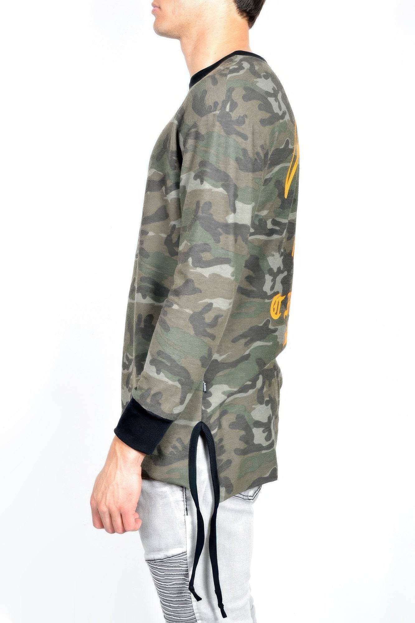 Mens Casual Long Sleeve Camo T-shirt Tops - LLR Chic