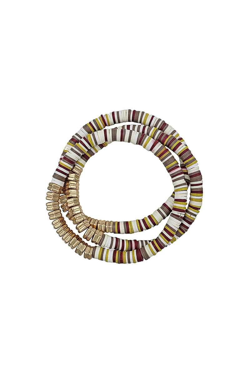 Triple Multi Ring Bead Stretchable Bracelets - LLR Chic