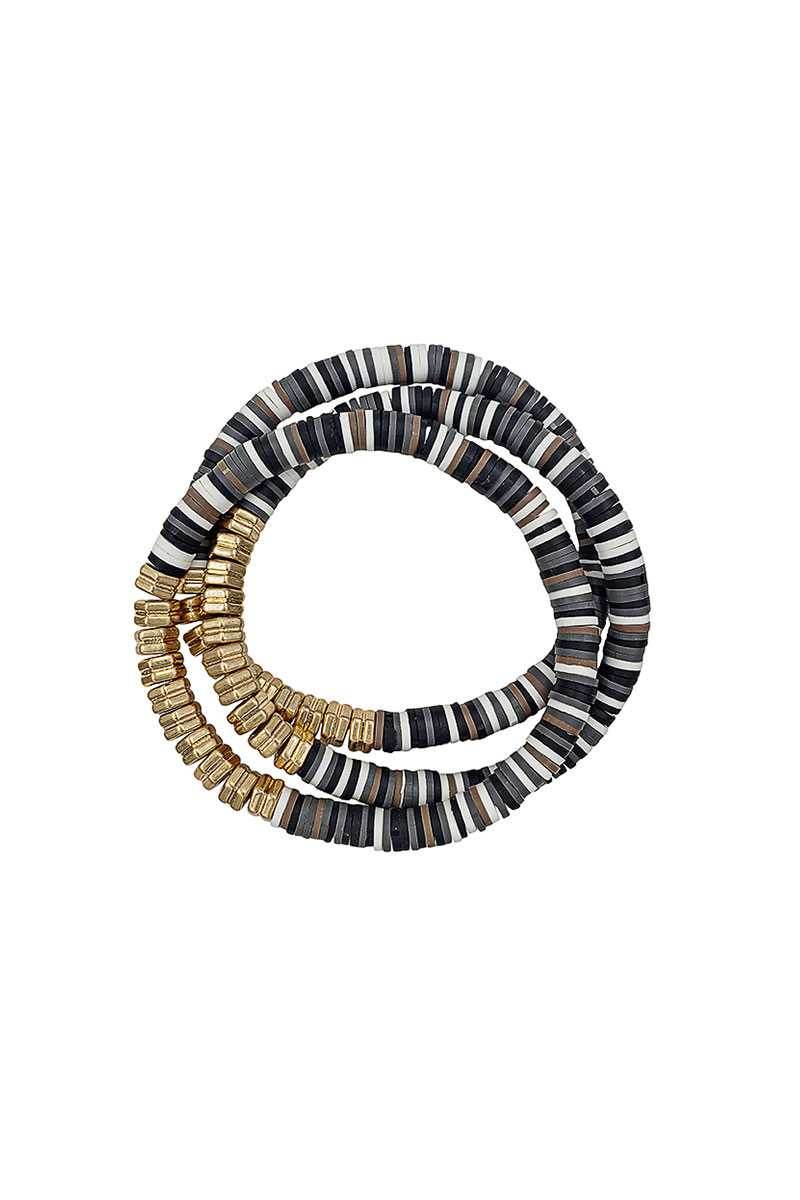 Triple Multi Ring Bead Stretchable Bracelets - LLR Chic
