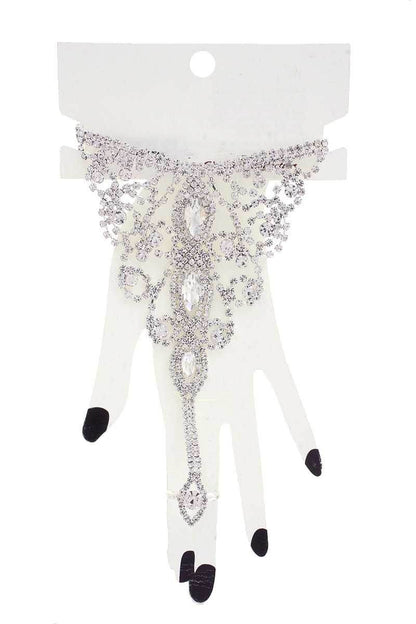 Marquise Rhinestone Hand Ring Bracelet - LLR Chic