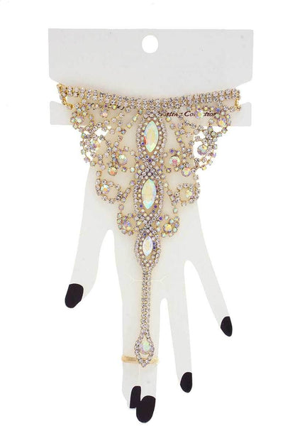 Marquise Rhinestone Hand Ring Bracelet - LLR Chic