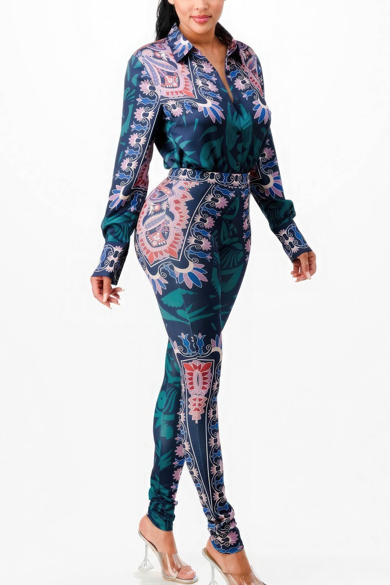 Shirt Blouse Top And Bottom Set - LLR Chic