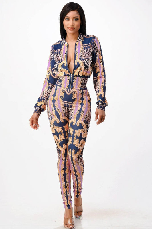 Zip-up Style Jacket With Leggings Set - LLR Chic