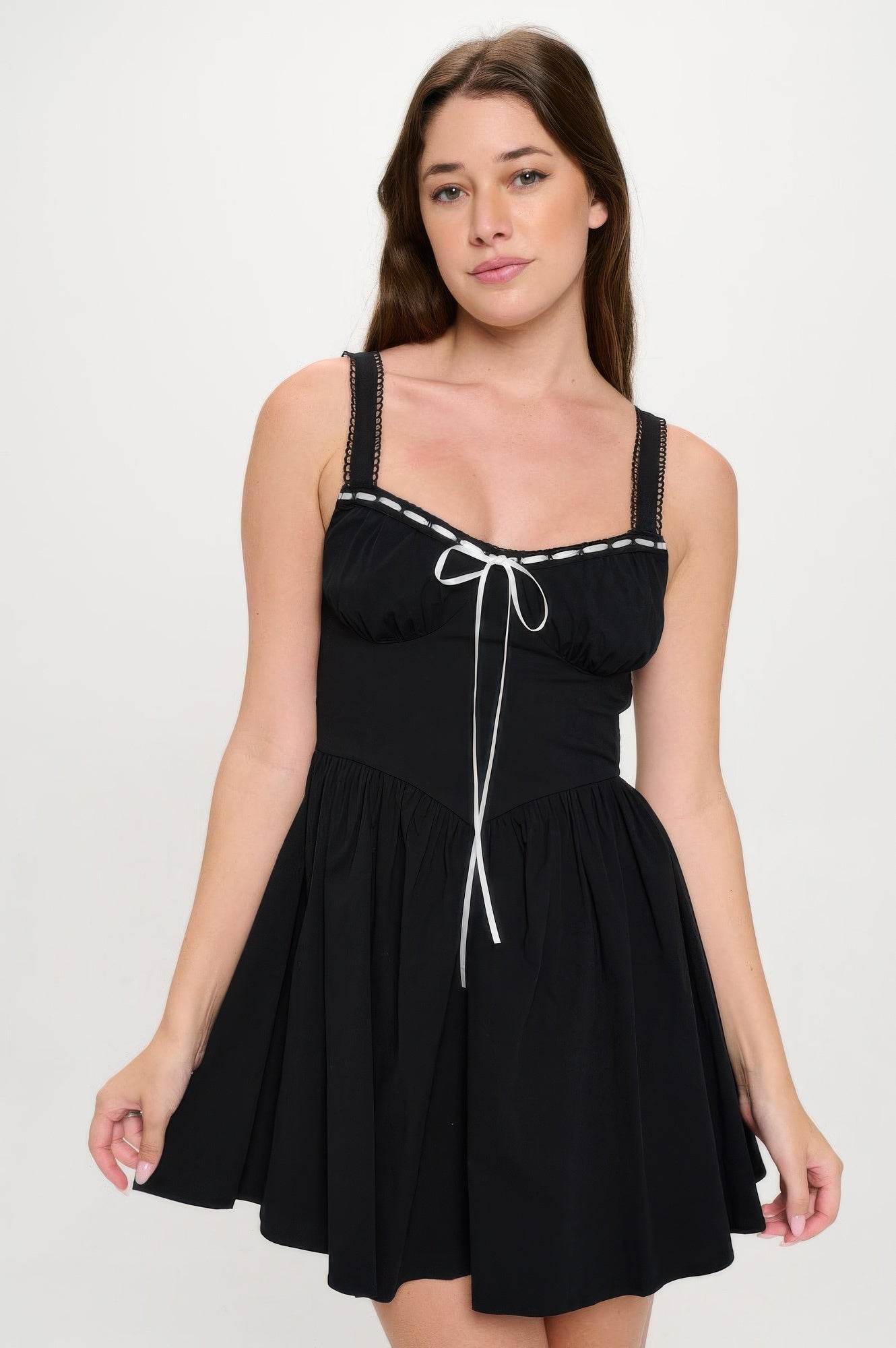 Front Ribbon Tie Bustier Dress - LLR Chic
