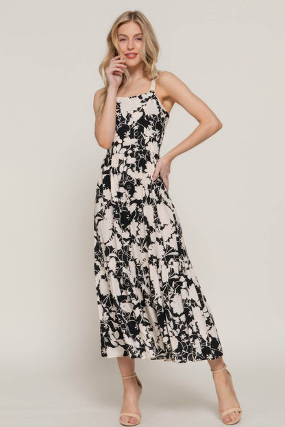 Floral Print Cami Midi Dress - LLR Chic