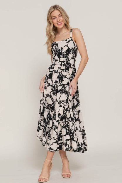Floral Print Cami Midi Dress - LLR Chic