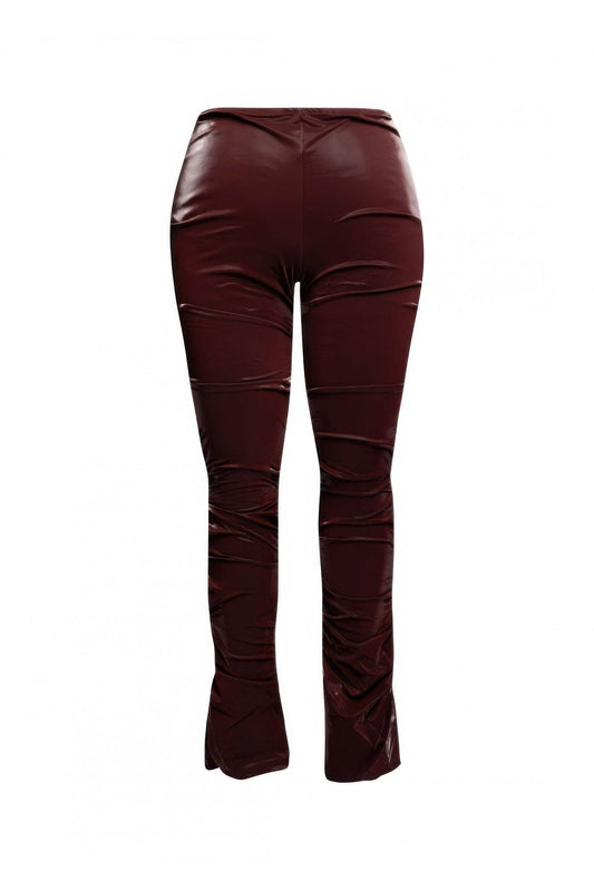 Velvet Pu Ruched Pants - LLR Chic