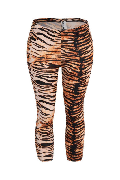 Tiger Printed Capri Leggings - LLR Chic