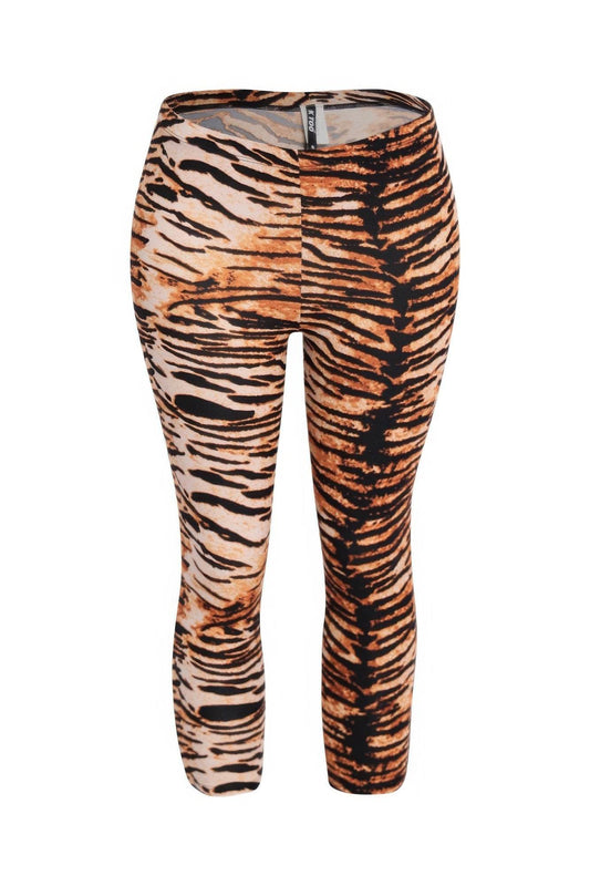 Tiger Printed Capri Leggings - LLR Chic