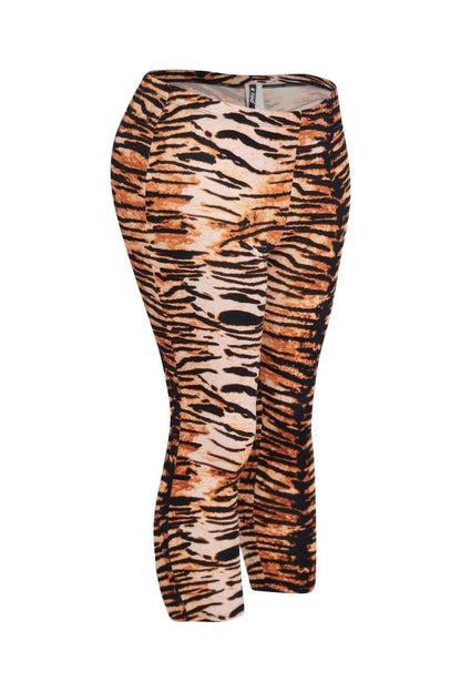 Tiger Printed Capri Leggings - LLR Chic