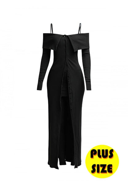 Plus Size Long Length Top & Skirt Leggings Set - LLR Chic