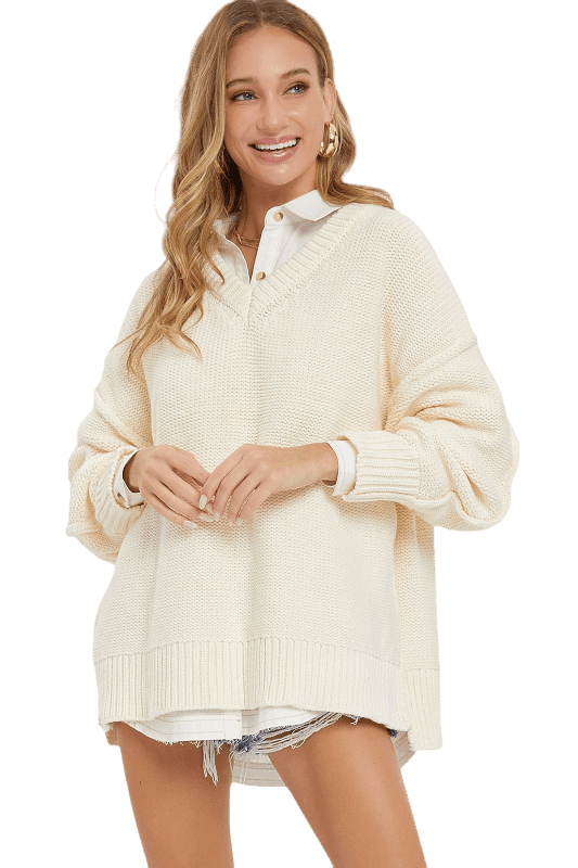 V Neck Oversized Sweater