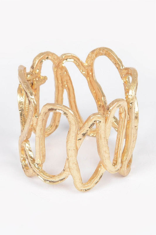 Cast Metal Spring Hinge Cuff - LLR Chic