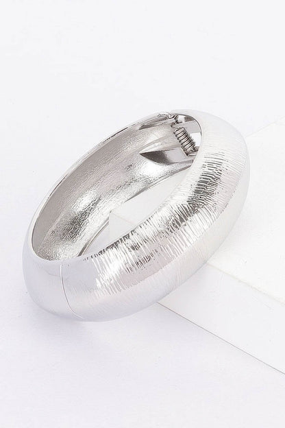 Textured Metal Bangle Bracelet - LLR Chic