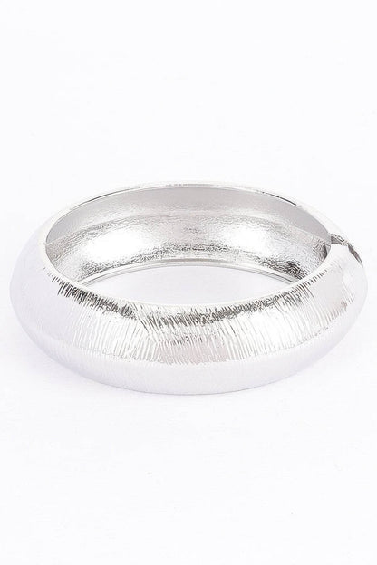 Textured Metal Bangle Bracelet - LLR Chic