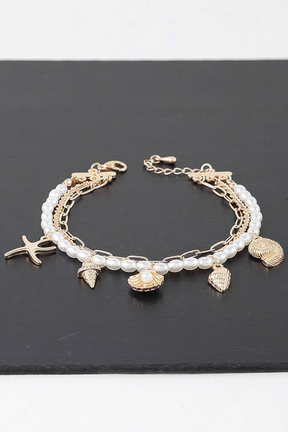 At The Beach Multi Charm Bracelet - LLR Chic