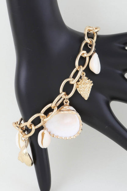 Multi Seashell Charm Chain Bracelet - LLR Chic