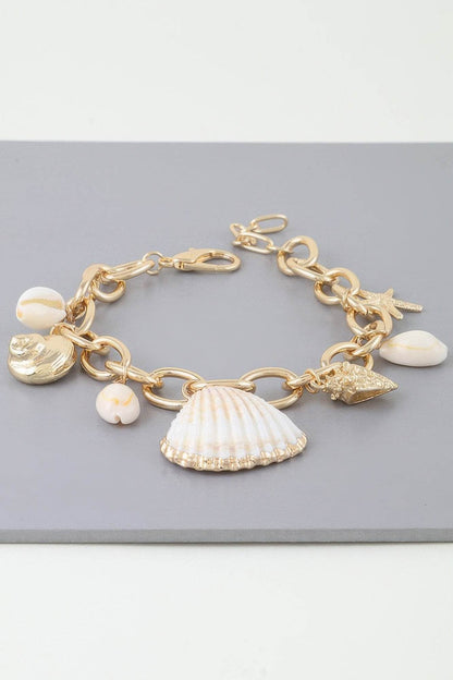 Multi Seashell Charm Chain Bracelet - LLR Chic