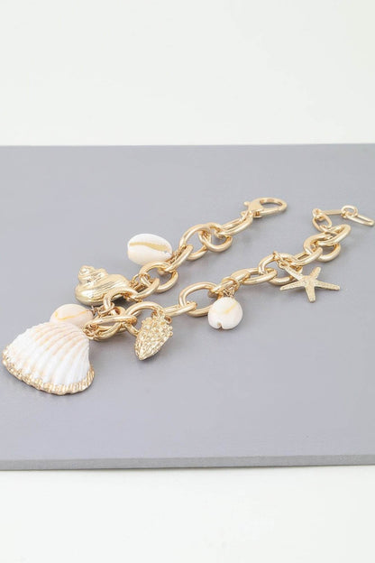 Multi Seashell Charm Chain Bracelet - LLR Chic