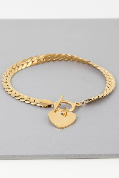 Heart Toggle Curb Chain Bracelet - LLR Chic