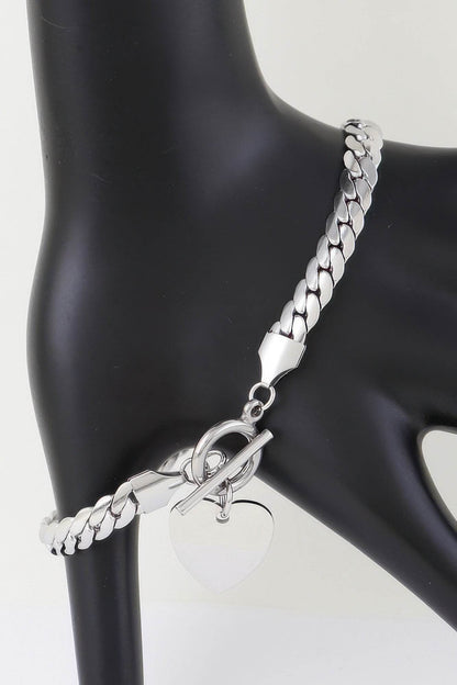 Heart Toggle Curb Chain Bracelet - LLR Chic