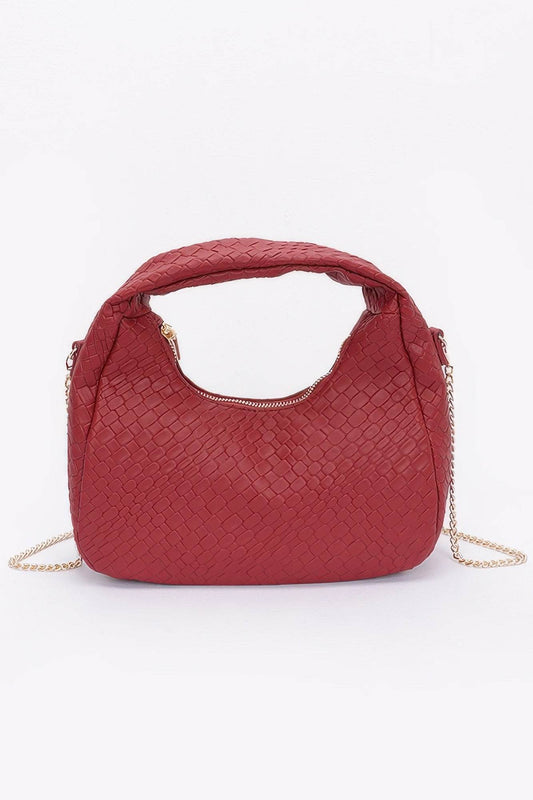 Embossed Faux Leather Hobo Bag - LLR Chic