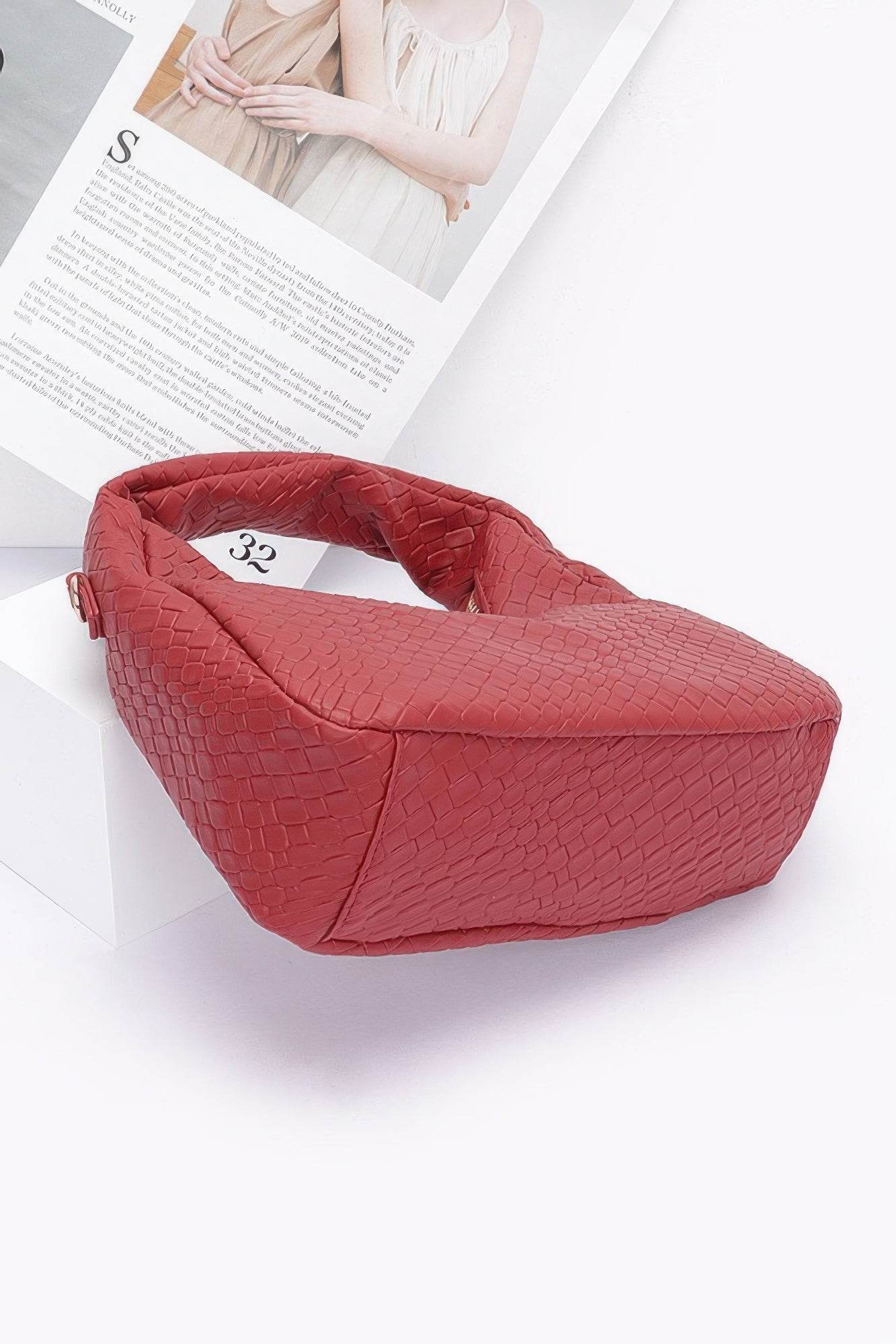 Embossed Faux Leather Hobo Bag - LLR Chic