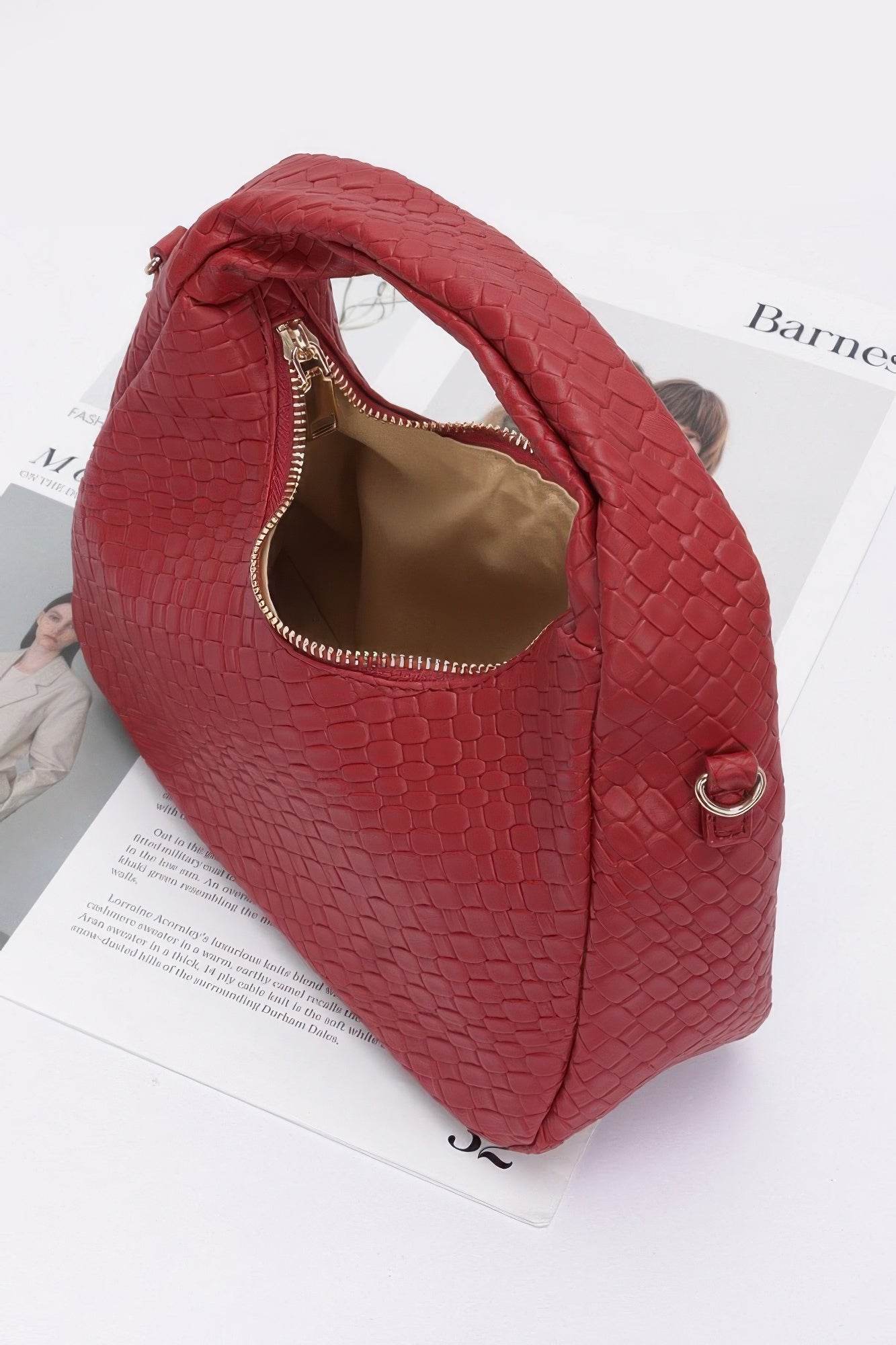 Embossed Faux Leather Hobo Bag - LLR Chic