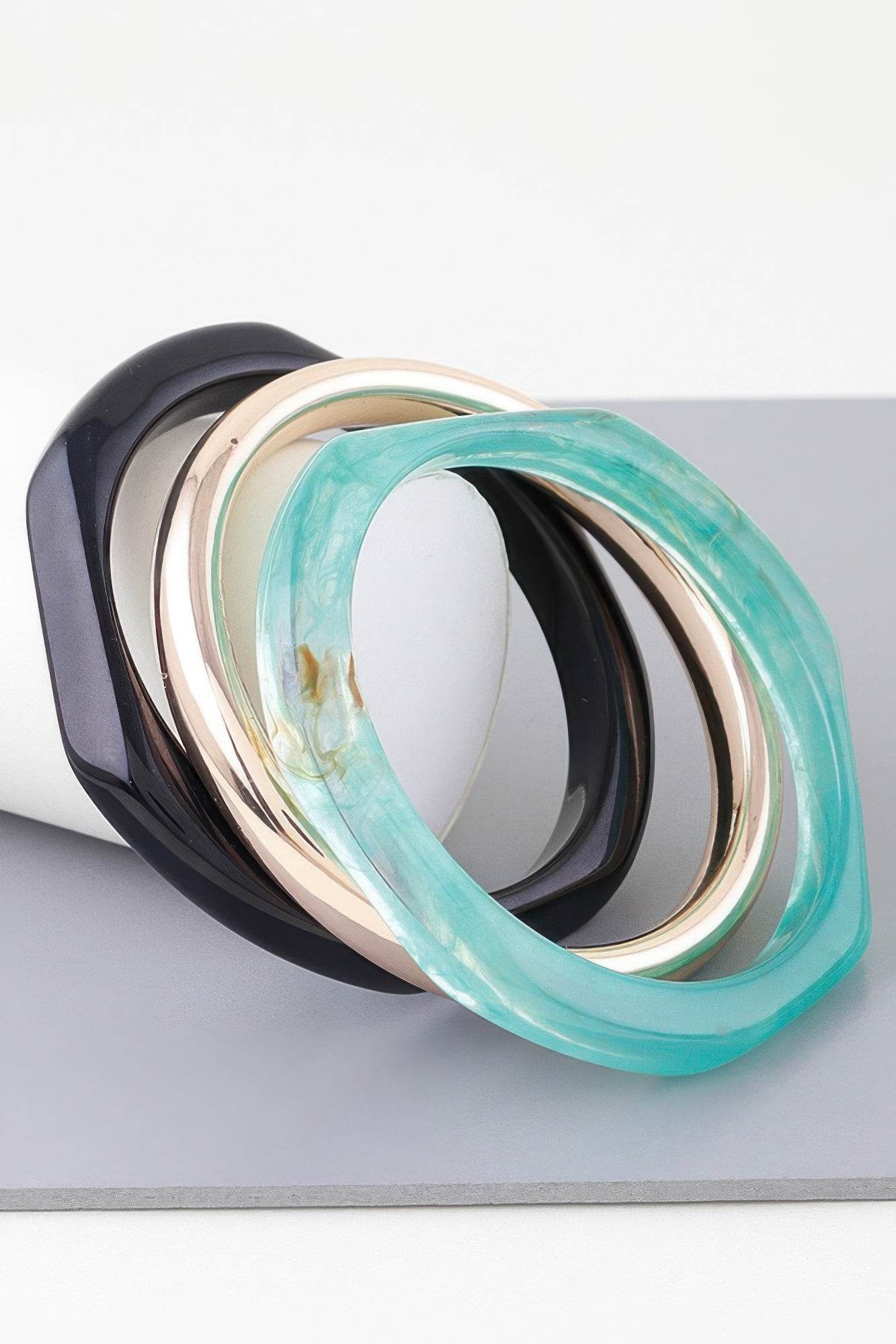 Triple Geometric Marble Bracelet - LLR Chic