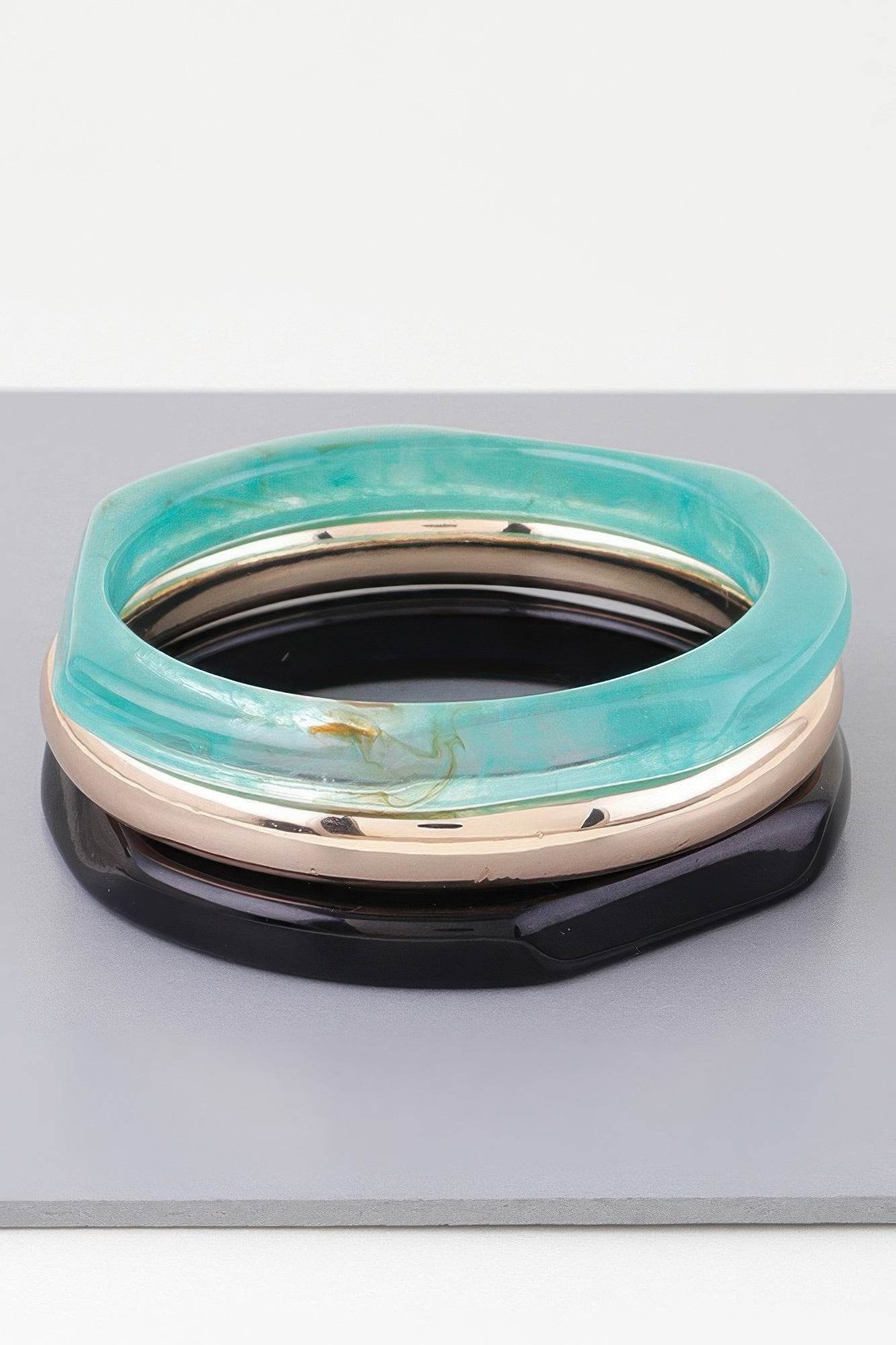 Triple Geometric Marble Bracelet - LLR Chic