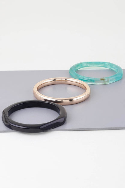 Triple Geometric Marble Bracelet - LLR Chic