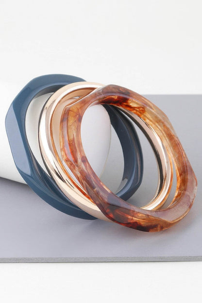 Triple Geometric Marble Bracelet - LLR Chic