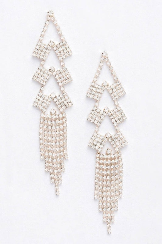 Rhinestone Fringe Earring - LLR Chic
