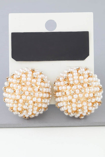 Pearled Sky Dome Stud Earrings - LLR Chic