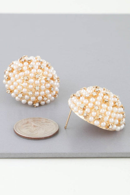 Pearled Sky Dome Stud Earrings - LLR Chic