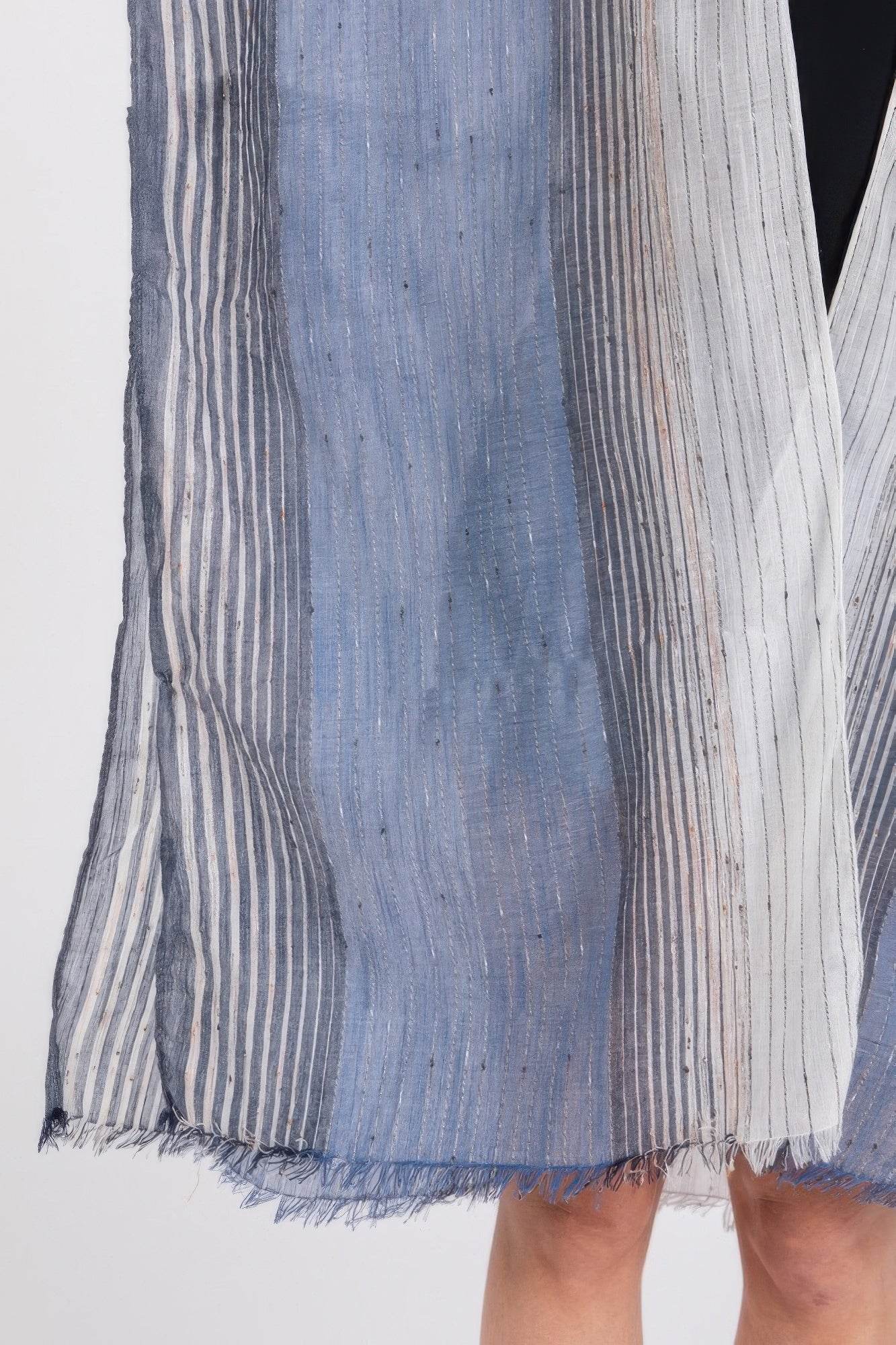 Striped Two Tone Cover Up Kimono - LLR Chic