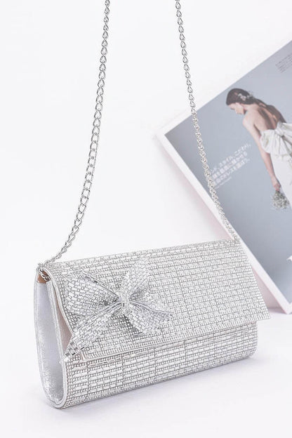 Rhinestone Party Clutch W/ Rhinestone Bow - LLR Chic