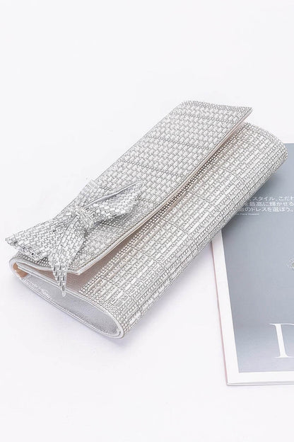 Rhinestone Party Clutch W/ Rhinestone Bow - LLR Chic
