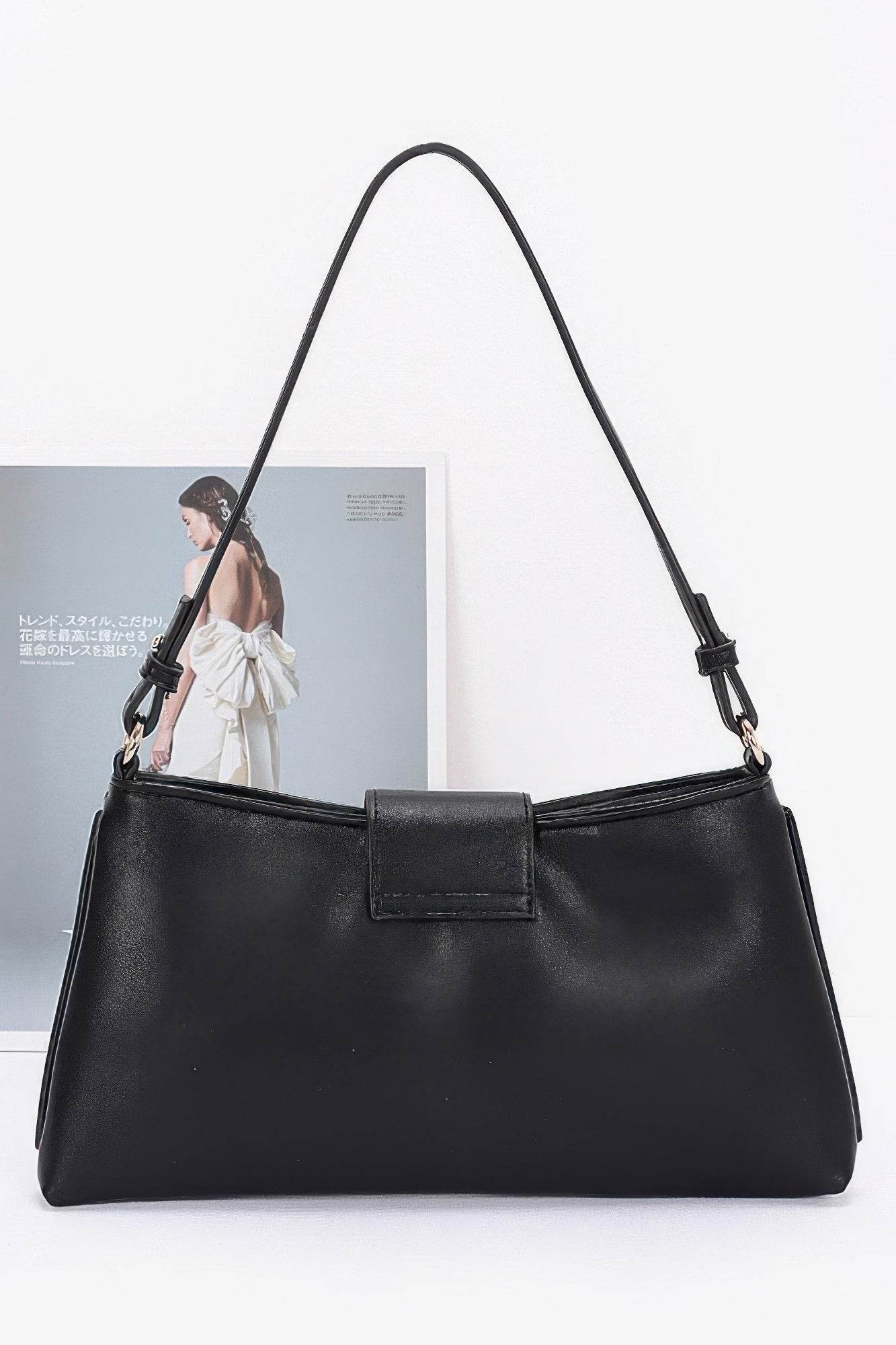 Faux Leather Eyelet Studded Shoulder Bag - LLR Chic