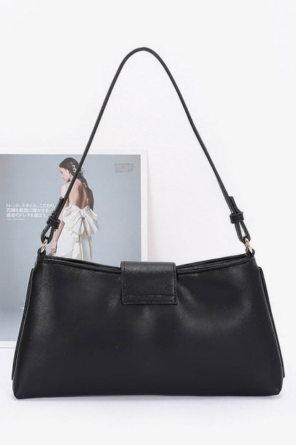 Faux Leather Eyelet Studded Shoulder Bag - LLR Chic