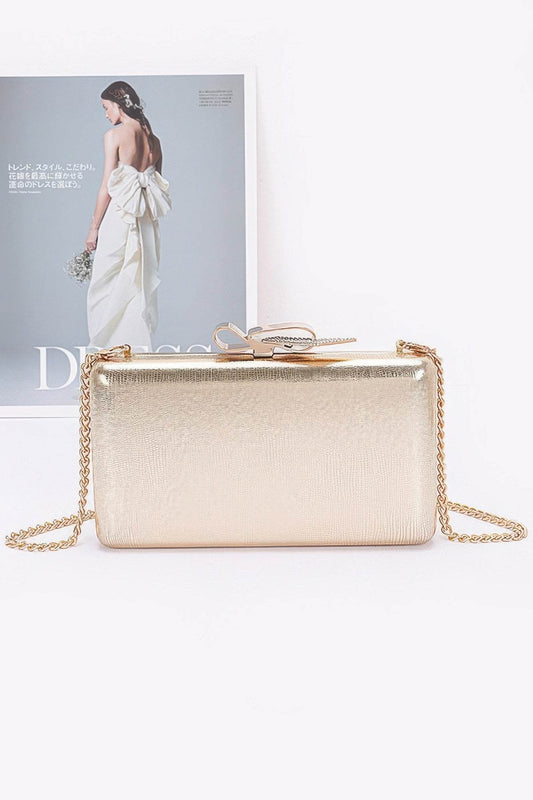 Metal Ribbon Top Case Clutch - LLR Chic