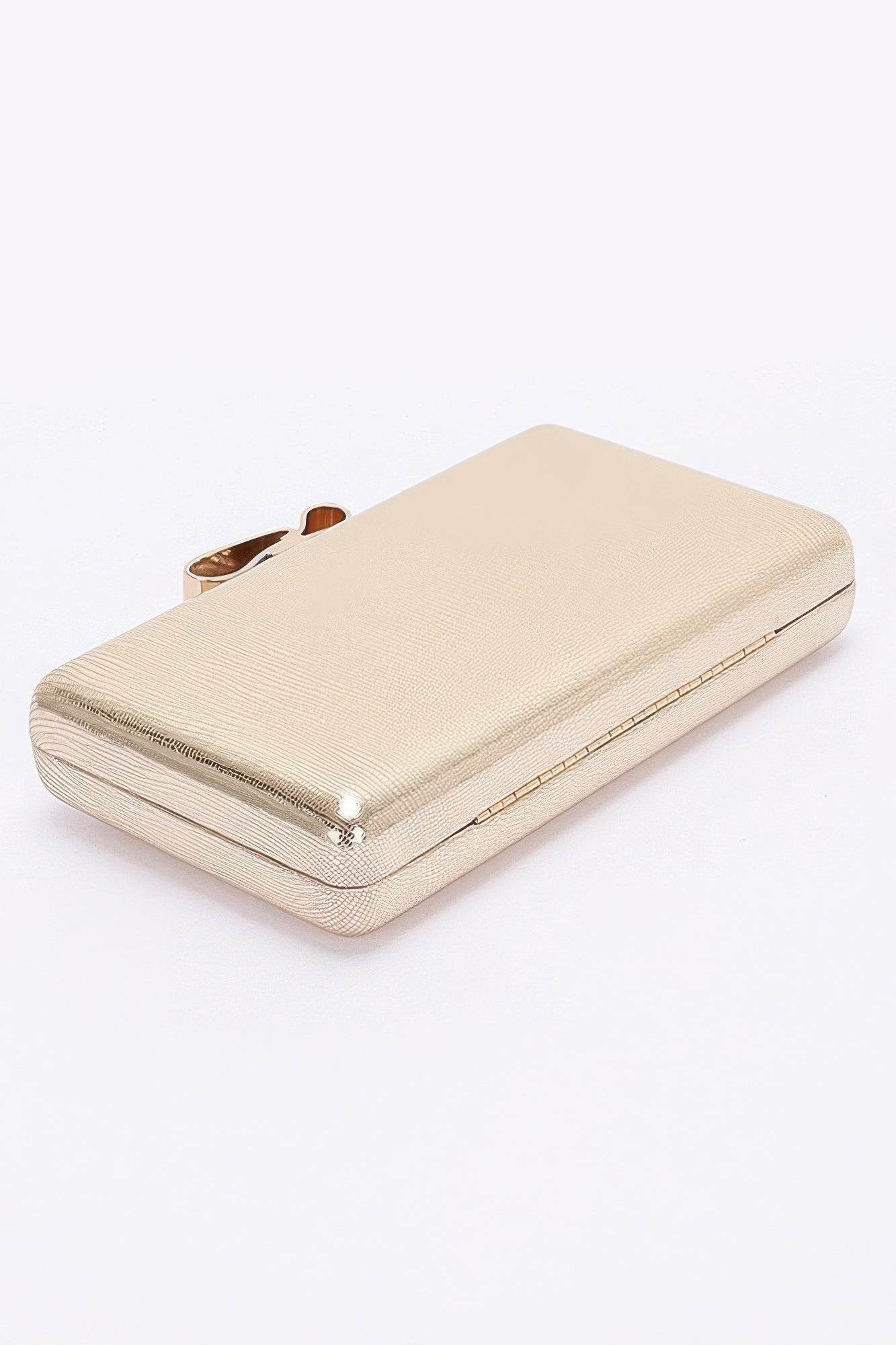 Metal Ribbon Top Case Clutch - LLR Chic