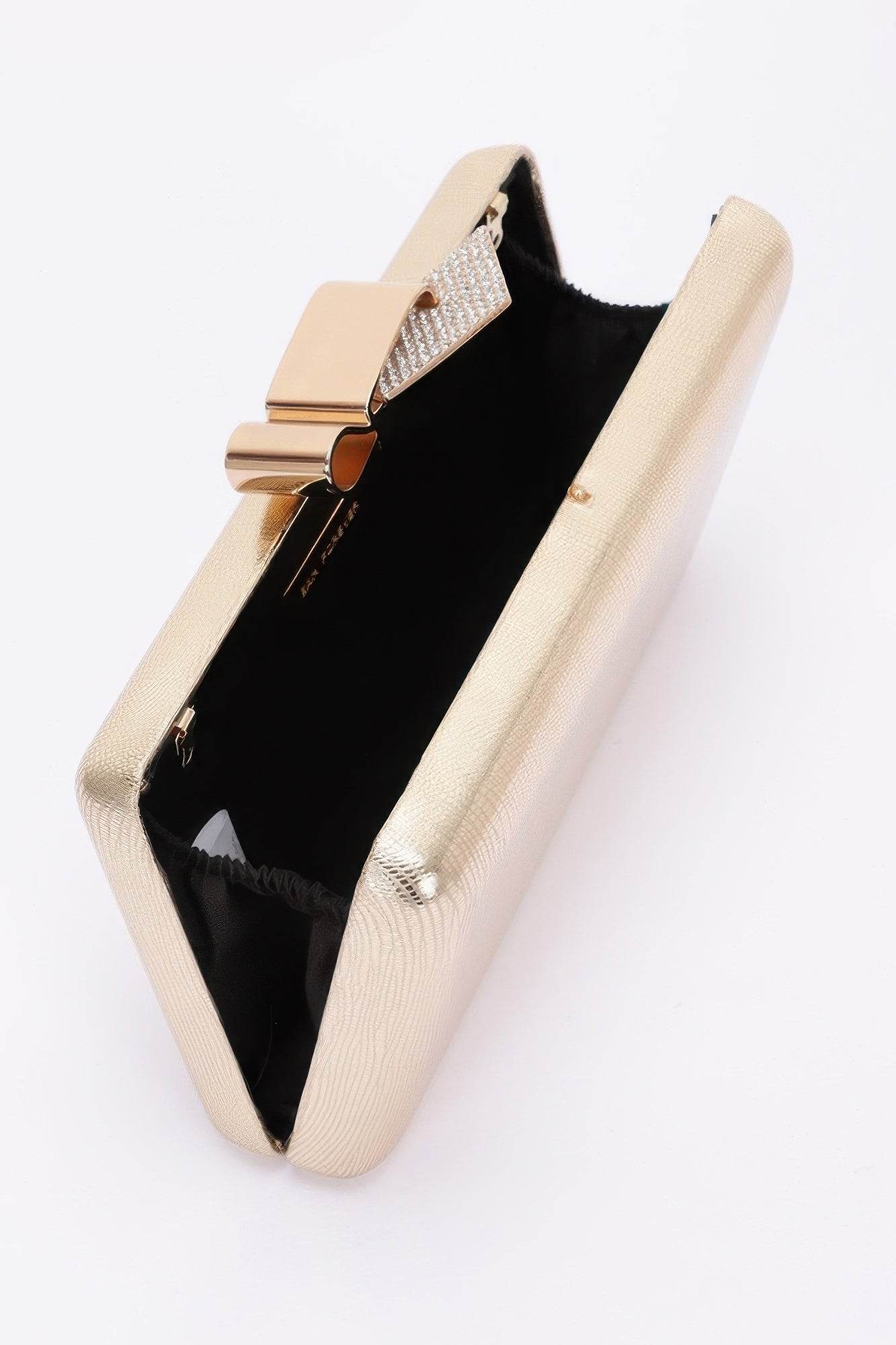Metal Ribbon Top Case Clutch - LLR Chic