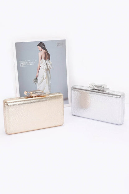 Metal Ribbon Top Case Clutch - LLR Chic