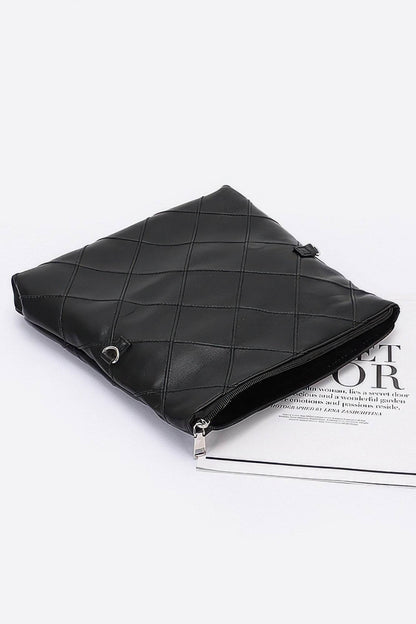 Quilted Faux Leather Pouch - LLR Chic