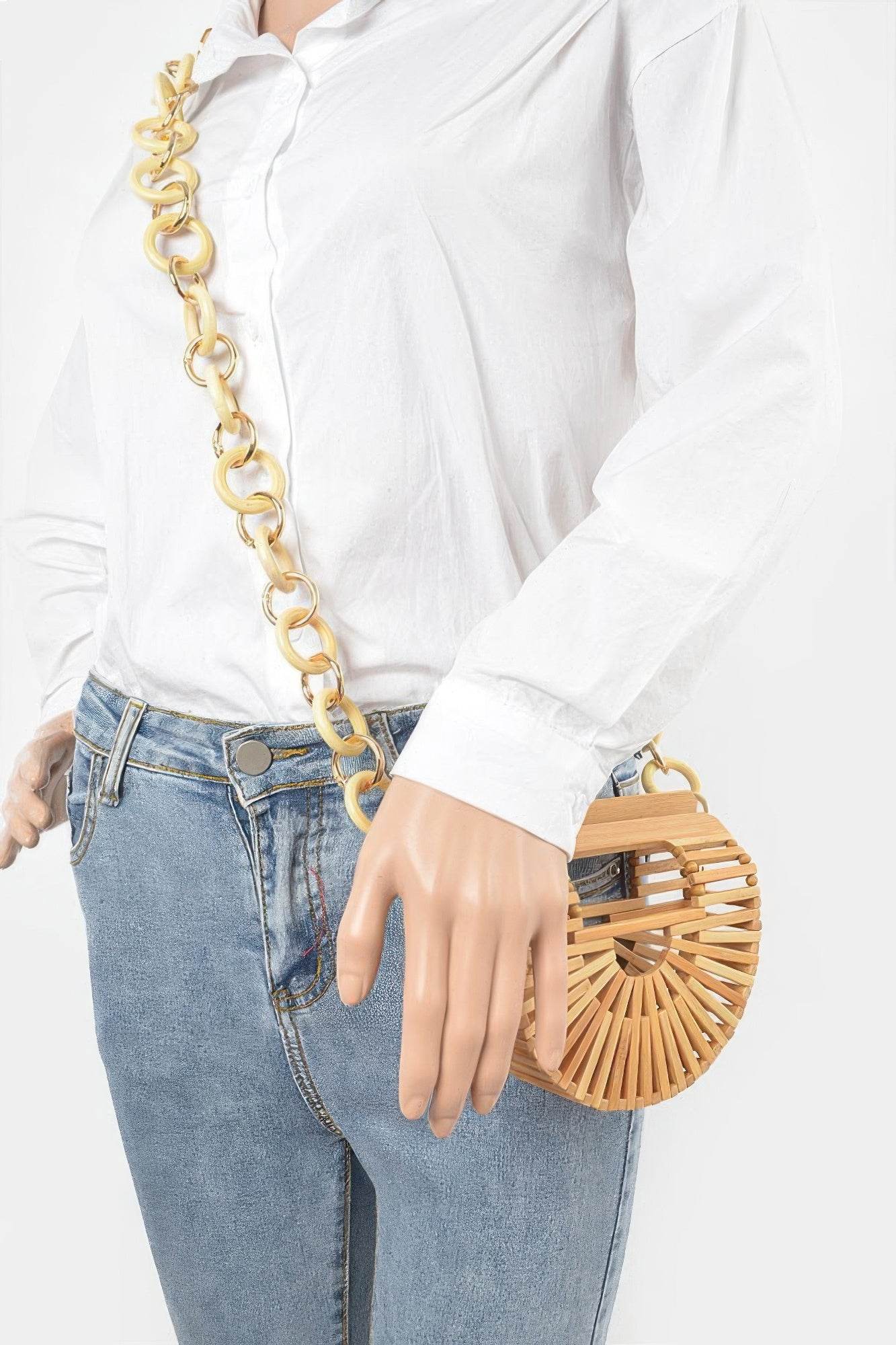Bamboo Oversized Chain Bag - LLR Chic