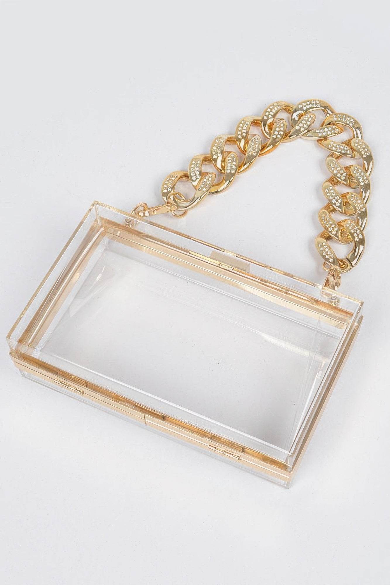 Transparent Hard Case W/stoned Chain - LLR Chic