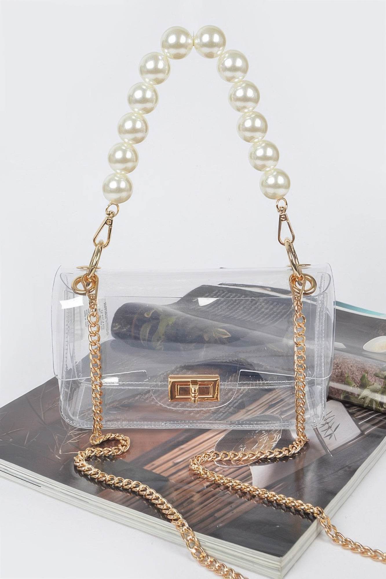 Transparent Cross Body Bag W Clear Chain - LLR Chic