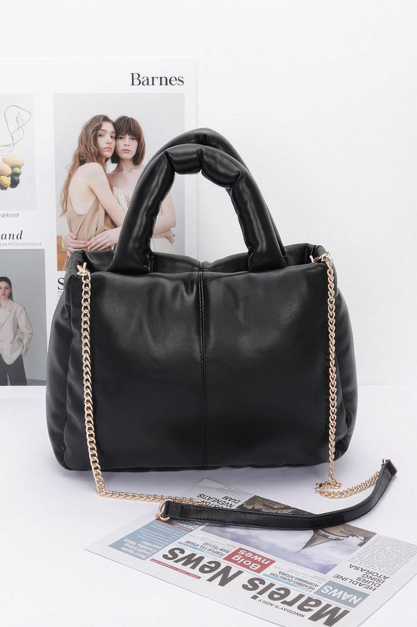Faux Leather Padded Tote Bag - LLR Chic
