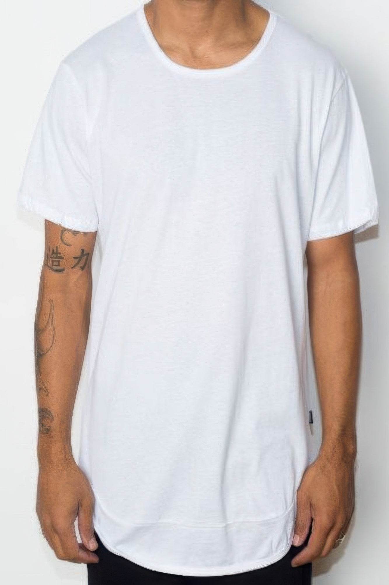 White Seam Elongate Tee - LLR Chic